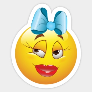 Cute Female Smiley Face Emoticon Sticker